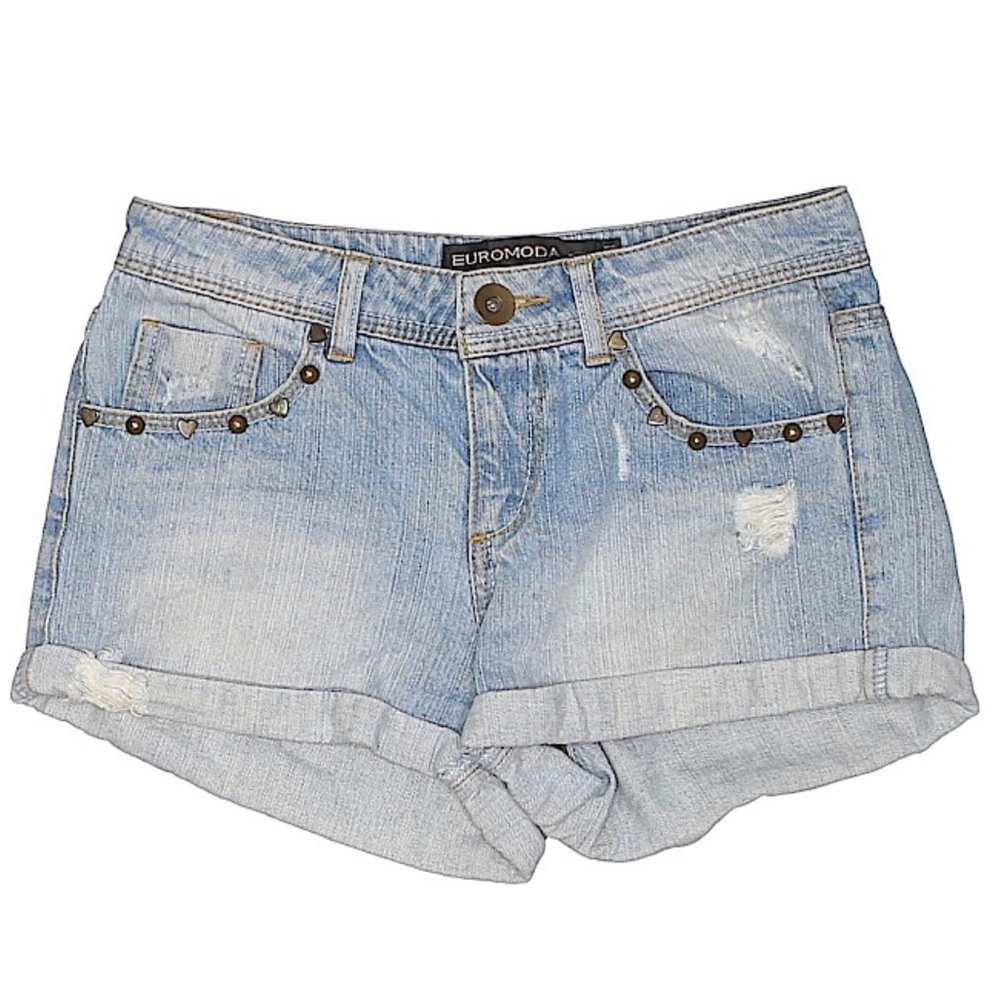 Euromoda Distressed Denim Jean Shorts size 26